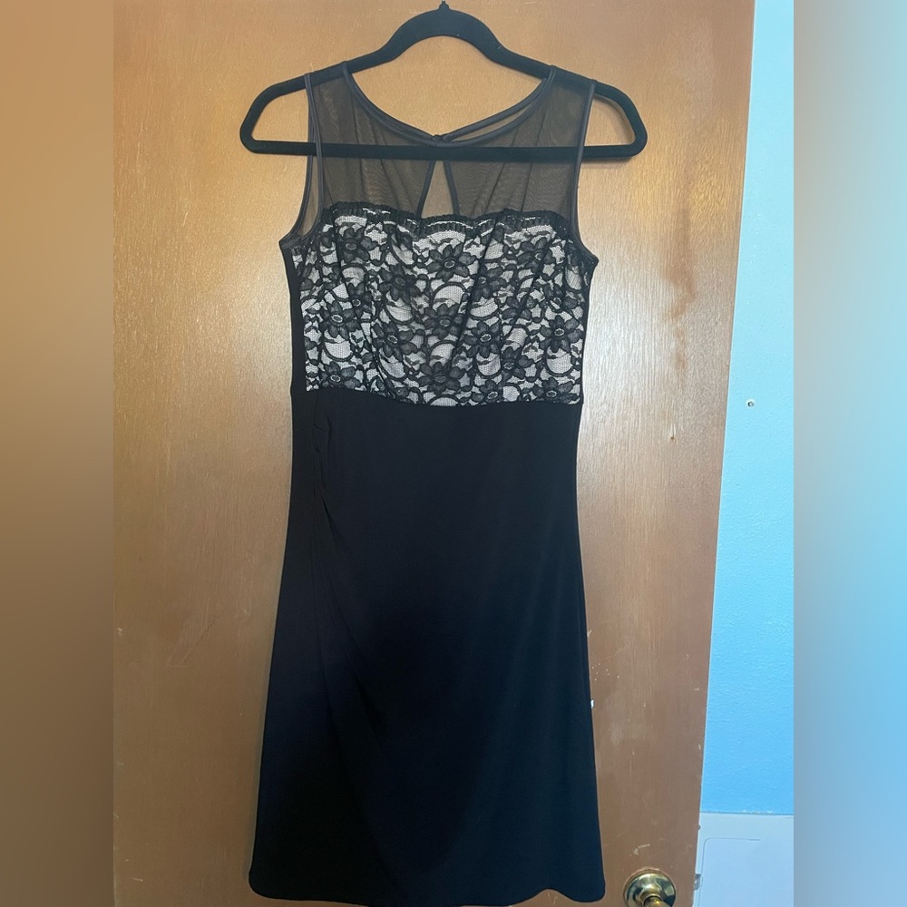 Eliza J Black and Cream Dress